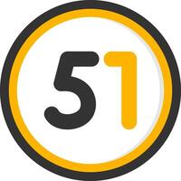 Fifty one Glyph Two Color Circle Icon vector