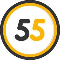Fifty five Glyph Two Color Circle Icon vector