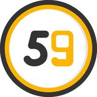 Fifty nine Glyph Two Color Circle Icon vector