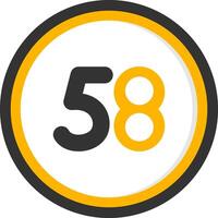 Fifty eight Glyph Two Color Circle Icon vector