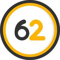 Sixty two Glyph Two Color Circle Icon vector