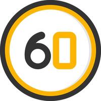 Sixty Glyph Two Color Circle Icon vector