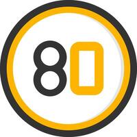 Eighty Glyph Two Color Circle Icon vector