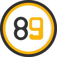 Eighty nine Glyph Two Color Circle Icon vector