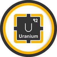 Uranium Glyph Two Color Circle Icon vector