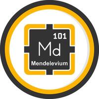 Mendelevium Glyph Two Color Circle Icon vector