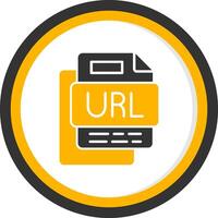 Url File Glyph Two Color Circle Icon vector