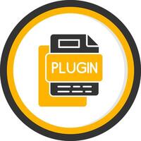 Plugin File Glyph Two Color Circle Icon vector