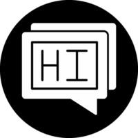 Hi Circle Inverted Icon vector