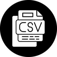 CSV File Circle Inverted Icon vector