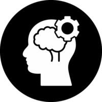 Cognitive Function Circle Inverted Icon vector
