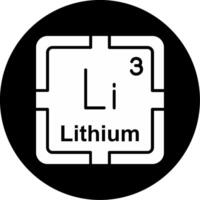 Lithium Circle Inverted Icon vector