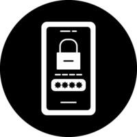 Password Lock Circle Inverted Icon vector