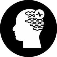 Electroencephalogram Circle Inverted Icon vector