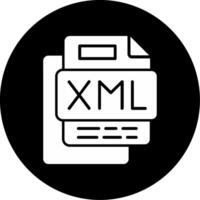 XML File Circle Inverted Icon vector