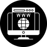 World Wide Web Circle Inverted Icon vector