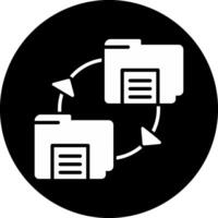 Files Exchange Circle Inverted Icon vector