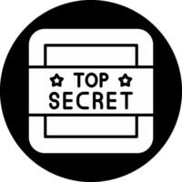 Top Secret Circle Inverted Icon vector