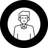User Profile Picture Circle Inverted Icon vector