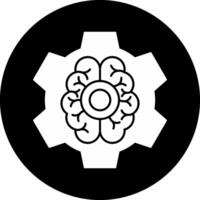 Brain Functions Circle Inverted Icon vector