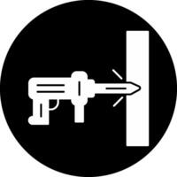 Hammer Drill Circle Inverted Icon vector