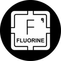 Fluorine Circle Inverted Icon vector