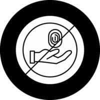 No Thief Circle Inverted Icon vector