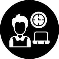 Working Hours Circle Inverted Icon vector