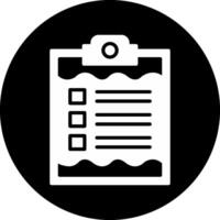 Clipboard Circle Inverted Icon vector