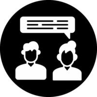 In Person Meeting Circle Inverted Icon vector