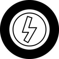 Lightning Circle Inverted Icon vector