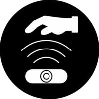 Hand Sensor Circle Inverted Icon vector