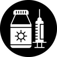 Vaccine Circle Inverted Icon vector