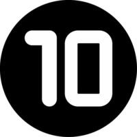 Ten Circle Inverted Icon vector
