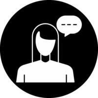 Virtual Assistant Circle Inverted Icon vector