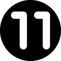Eleven Circle Inverted Icon vector