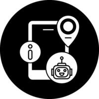 Virtual Assistant Circle Inverted Icon vector
