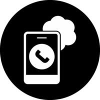 Cloud Based Calling Circle Inverted Icon vector