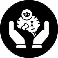 Brain Circle Inverted Icon vector