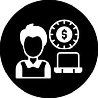 Freelancer Circle Inverted Icon vector