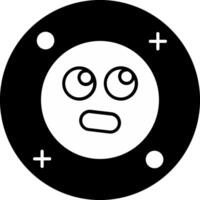 Rolling eyes Circle Inverted Icon vector