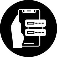 Data Storage Circle Inverted Icon vector