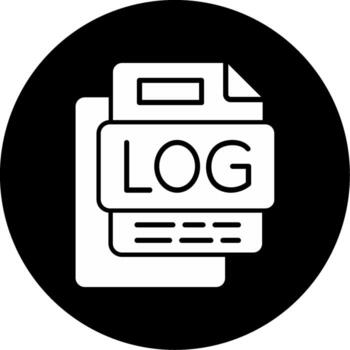 LOG File Circle Inverted Icon vector