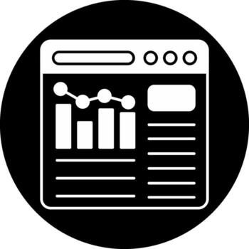 Data Analytics Circle Inverted Icon vector