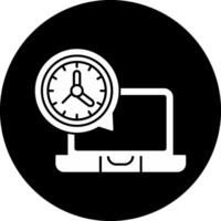 All The Time Working Circle Inverted Icon vector