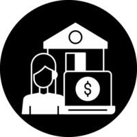 Work From Home Circle Inverted Icon vector