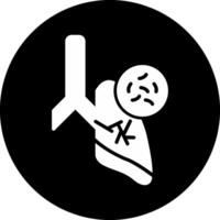 Germs In Lungs Circle Inverted Icon vector