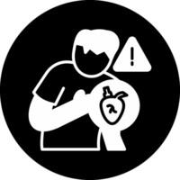 Heart Attack Circle Inverted Icon vector