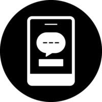 Phone Message Circle Inverted Icon vector