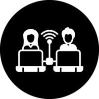 Remote Access Circle Inverted Icon vector